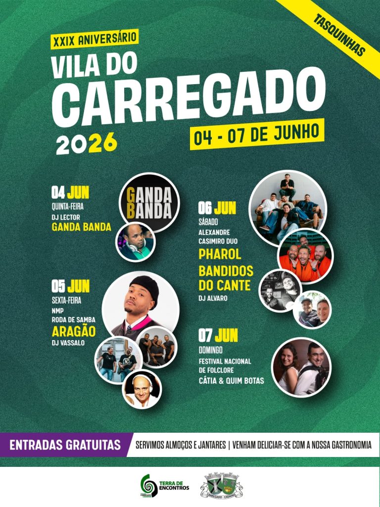 O Carregado está em festa! Quatro dias de festa, música e tradição.